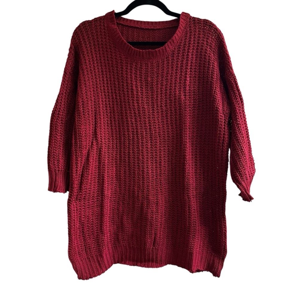 Elegant Burgundy Knit Sweater